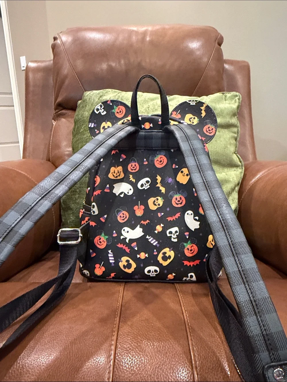 Disney Parks Loungefly Halloween Mini Backpack with Orange Bow